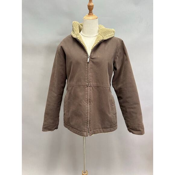 Vintage Dri Duck Roper Brown Canvas Sherpa Lined Coat Women’s Size Large - Picture 1 of 16